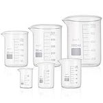 Yarlung 6 Pack Glass Beakers Set, Graduated Measuring Beakers Thick Boro 3.3, Griffin Low Form 25/50/100/250/500/1000ml