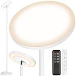 OUTON LED Floor Lamp with Reading Lamp, 34W/3000LM Bright Dimmable Uplighter Tall Standing Lamp with Remote & Touch Control, 3000K-6500K Adjustable Color Temperatures, for Living Room, Bedroom, Office