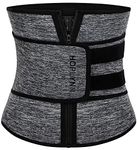 HOPLYNN Neoprene Sweat Waist Trainer Corset Trimmer Belt for Women Weight Loss, Waist Cincher Shaper Slimmer Grey Large 02