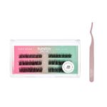 Lola's Lashes Pre-glued Lashes | Soft Wisp Starter Kit | Pre-Glued Wispy Lashes | Easy Application | Stick & Clamp Tools Included | 5 Days Wear & Waterproof | 10-14mm