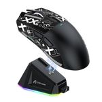 MAGIC-REFINER Attack Shark X11 59g Superlight Wireless Gaming Mouse with Grip Tape, RGB Charging Dock，BT/2.4G Wireless/Wired Pc Mouse, 22000 DPI,5 Programmable Buttons for Pc/Mac(Black)