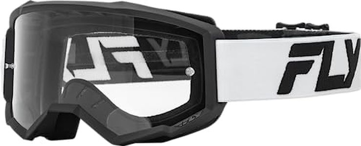 Fly Racing Focus Goggle White/Black-Adult | MX Clear Vision & Durable