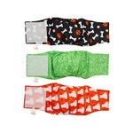 PETTING IS CARING Male Dog Wraps Washable & Reusable - Belly Band Dog Diapers Materials Durable Machine Washable Simple Solution for Pets Incontinence Long Travels - 3 Pack