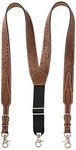 Nocona Belt Co. Men's Ostrich Print Leather Suspender, Tan, Large