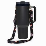 Water Bottle, Astronaut Walking Pattern, Black