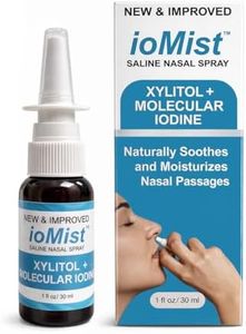 Iotech International ioMist Xylitol Saline Nasal Spray with Molecular Iodine - Natural Nasal Rinse & Congestion Relief for Adults & Children 6+ - Drug-Free Sinus Cleanse & Allergy Support - 1 fl oz