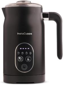 InstaCuppa 4-in-1 Electric Milk Frother with Smart Temperature Control - Touch Panel - Versatile Hot & Cold Foam Maker and Milk Warmer, Ideal for Lattes, Cappuccinos, Hot Chocolate - 500 Watts Black