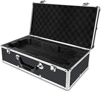 Phenyx Pro Aluminum Alloy Frame Carrying Case with Two-layer Pre-Diced Pick and Pluck Foam, Ideal Quad-Channel Wireless Mic Systems Transportation (Size Large 20.3 x 10 x 5.9 In)