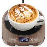 Accwork Coffee Mug Warmer, Electric Beverage Warmer, Smart Cup Warmer for Home& Office Desk with Gravity Sensor, 9 Temp Settings, 1-9H Auto-Off Timer for Coffee, Tea, Milk (Wood Grain)