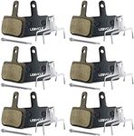 6 Pairs Bike Brake Pads, Resin Disc Bicycle Brake Pads, Semi Metallic Brake Pads Bike for Shimano M515 M525 C501 C601 M415 M485 M465 M475 M495 M445 M446 M375 M 395 M355 (Metal)