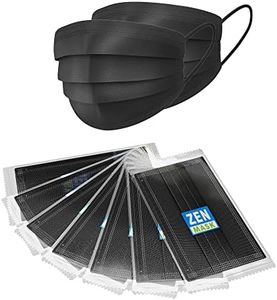 Zen Mask 100pcs Individually Wrapped Disposable Face Mask with Elastic Ear Loop, Daily Use Anti Dust Face Masks 3 Layers - Packed in Color Box, Shipped from Australia - Black