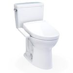 TOTO® Drake® WASHLET®+ Two-Piece Elongated 1.28 GPF Tornado Flush® Toilet with S2 Bidet Seat, Cotton White - MW7763346CEG#01