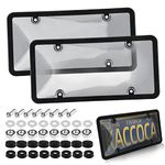 Tinted License Plate Covers Smoked Unbreakable License Plate Covers Frame Shield Combo fits Any Standard US Plates,Novelty Bubble Design Covers - Screws Included