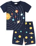 EULLA Baby Boy Pyjamas Set Planet Solar System Printed Short Sleeve Kids Pajamas Cotton Soft Sleepwear 1 2 Years