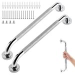 sunzone 2 PCS Bathroom Grab Bars Handle, 24-inch Anti Slip Grab Bars, Chrome SUS 304 Stainless Steel Bathroom Shower Handles,Safety Hand Rail Support, Grab Bars for Senior Handicap Elderly Injury