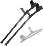 1 Pair Folding Cane, Aluminum Forearm Crutch, Adjustable Height Walking Sticks for Men and Women with Height 140-185cm, Black/Gray (Color : Black)