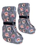 HECKBO Baby rain Booties 3 to 24 Months - Waterproof with Fleece Lining - Snail - Outdoor mud Shoes for Babies & Toddlers