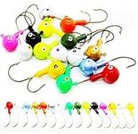 MapleOutdoors Fishing Jigs Jigheads 3/4 oz 21g 15 pcs Walleye Pike Pickerel Bass Muskie Perch 15 Colors Fish Hook Jig Head Soft Plastic Lure Real Bait for Game Fish Fresh Water Salt Water