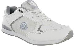 Dek JACK Lace Up Original Padded Bowling Trainer Shoes - White/Grey PU/Textile, Mens UK 10 / EU 44