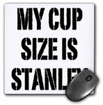 3dRose mp_163943_1 8" x 8" My Cup Size is Stanley Mouse Pad