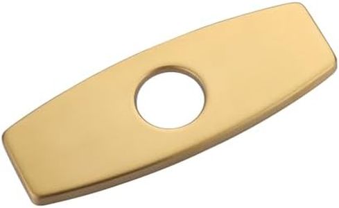 6" Sink Faucet Hole Cover: Deck Plate for Bathroom Vanity Sink - Faucet Brushed Gold Escutcheon Plate Stainless Steel Outside Faucet Cover Cap Rectangle Mixer Tap