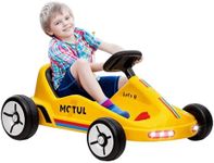 AIYAPLAY Electric Go Kart, 6V Battery Powered Kids Go Kart with Music, Light, Horn, Kids, Ride on Car for 3-5 Years, Yellow