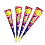 Kajal Brown Natural Organic Mehndi Indian Henna Tattoo Cones (4 Cones)