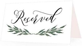 25 Greenery VIP Reserved Sign Tent Place Cards For Table at Restaurant, Wedding Reception, Church, Business Office Board Meeting, Holiday Christmas Party, Printed Seating Reservation Accessories DIY