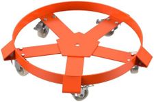 1250 LBS Capacity Drum Dolly, 55 Gallon Barrel Dolly with 5 Caster Wheels, Trash Can Dolly Non-Tipping Hand, Orange Steel Frame Dolly