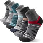 Merino Wool Ankle Hiking Running Socks Warm Winter Thermal Thick Compression Moisture Wicking Quarter Socks Gifts Stocking Stuffers for Men Women 6 Pairs(Grey Black Series,M)