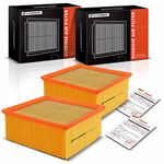 A-Premium Front Engine Air Filter Compatible with Dodge Ram 2500, Ram 3500, Ram 4500, Ram 5500 & Ram 2500, 3500, 4500, 5500 & Sterling Truck Bullet 55 with Flexible Panel 2-PC Set