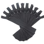 YaHoGa 10pcs 16 Inches Invisible Zippers Conceal Zippers for Sewing, Dress, Garments, Clothes, Pillow, Tailor, Craft (Black, 16")