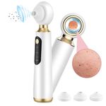 Blackhead Remover, Beautiful Skin Care Expert Acne Pore Cleaner Vacuum Blackhead Remover Kit Skin Cleanser, Pimple Removal Tool With LED 50X Magnifier, 3 In 1 Multi-Function Silicone Blackheads(White)