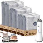 Vacbird Vacuum Storage Bags, Wireless Electric Air Pump Space Saver Bags for Travel and Home, 15 Pack
