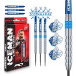 RED DRAGON Gerwyn Iceman Price Game On Series 20g Steeltip Darts Set with Dart Flights and Dart Shafts (Stems)