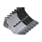 PUMA mens 6 Pack Low Cut Socks, Grey, 13-15