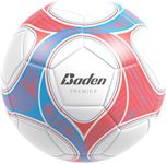 Baden Team Soccer Ball, White/Gray/Blue, Size 5