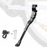 ZFYQ Aluminium Bicycle Kickstand with Hex Key and Bicycle Bell, Universal Adjustable Holder for 24"-27" Bicycle