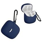 kwmobile Case Compatible with JBL Tune 220TWS / 225TWS Case - Silicone Cover Holder for Earbuds - Dark Blue