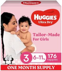 Huggies Ultra Dry Nappies Girl Size 3 (6-11kg) 1 Month Supply 176 Count