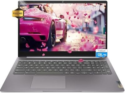 Lenovo IdeaPad 3i Chromebook Laptop 15.6 inch FHD Large Screen - 4GB RAM - 192GB Storage - Google Chromebook Kids School Student - HDMI - 2024 -Wi-Fi 6 - Long Battery Life