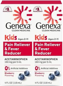 Genexa Children's Clean Acetaminophen | Pediatrician Preferred Ingredients | Pain & Fever Reducer for Kids | Dye Free, 0% Artificial Additives | Ages 2-11, Delicious Organic Blueberry Liquid, 4 fl oz