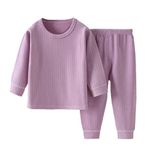 Hikewin Girls Base Layer Long Johns Tops and Trousers Sets hermal Underwear Set Girls' Thermal Sets Purple 6-12Months