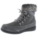 Khombu Womens Francie Suede Waterproof Winter Boots Gray US 7.5 Medium (B,M)