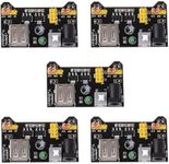 5 Packs 3.3V & 5V Power Modules, Suitable for MB102 102 Prototype Circuit Boards, Powered by DC 6.5-12V or USB Power Modules.