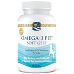 Nordic Naturals Omega 3 Pet Supplement | 330 mg Omega 3 Dog Skin and Coat Supplement | Fish Oil for Dogs with EPA & DHA | Promotes Heart, Skin, Coat, Joint, & Immune Health - Unflavored 90 Soft Gels