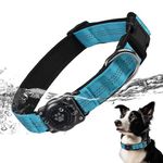 AirTag Dog Collar, IP68 Waterproof Air Tag Dog Collar Holder, Reflective, Ultra-Durable, Comfortable Padded, Heavy Duty Dog Collars for Small Medium Large Dogs (Blue, XL)