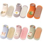TecoKart® 6 Pairs Socks for Baby Boys 0-3 Years Grip Socks for New Born Baby Anti Skid Kids Socks Ankle Socks for Toddler Gift for 1 Year Old Boy&Girls