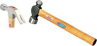 Taparia CLH 450 Claw Hammer with Handle & Taparia WH 500 B Steel (500g) Ball Pein Hammer with Handle (Brown and Black)