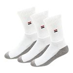 NAVYSPORT Men's Crew Length Cushion Cotton Socks (Pack of 3) (SF-HTW-3PK_White and Grey, Free Size)